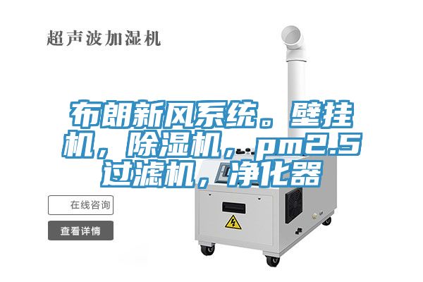 布朗新風系統(tǒng)。壁掛機，除濕機，pm2.5過濾機，凈化器